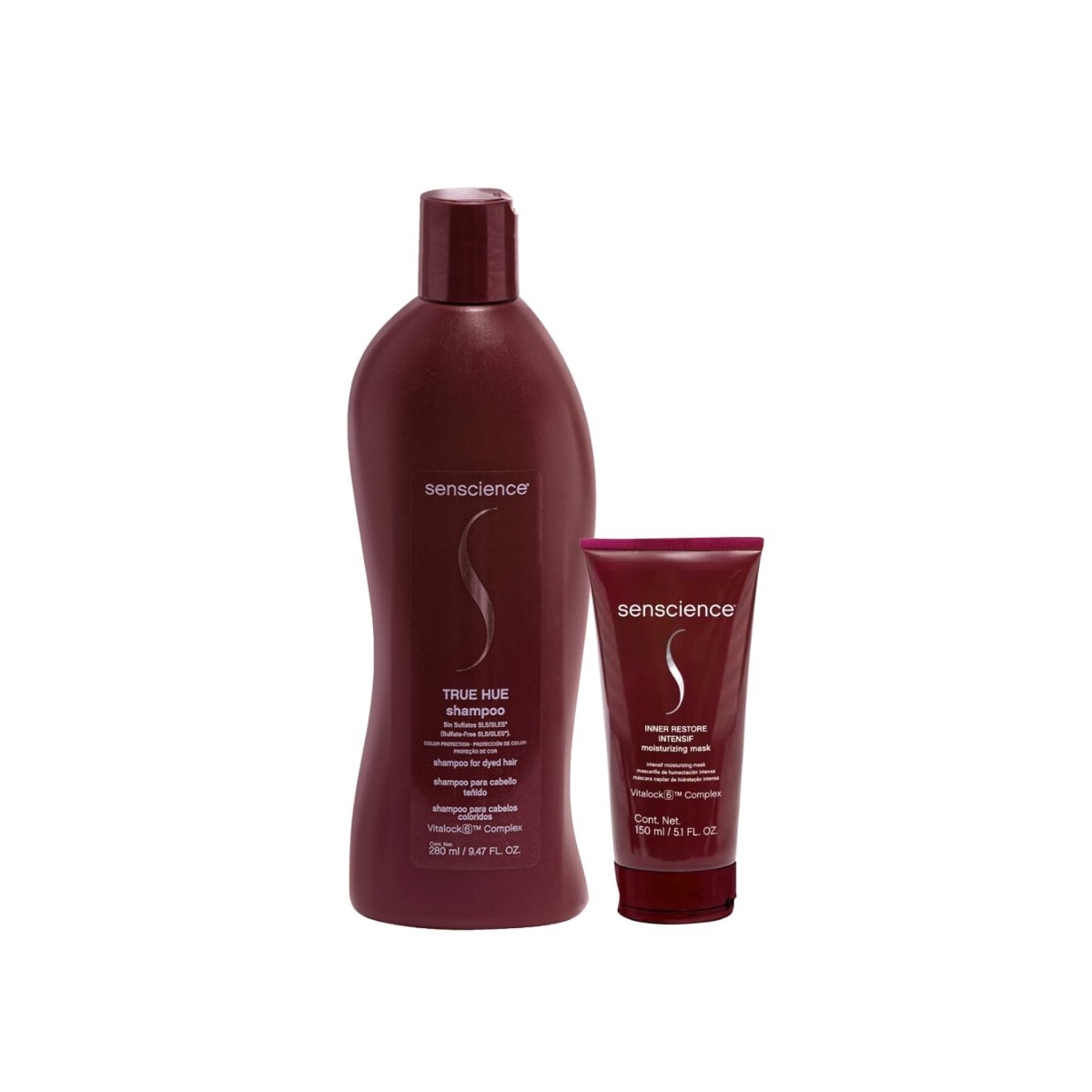 Kit Senscience True Hue Shampoo 280 ml + Máscara Inner Restore Intensif Moisturizing 150 ml