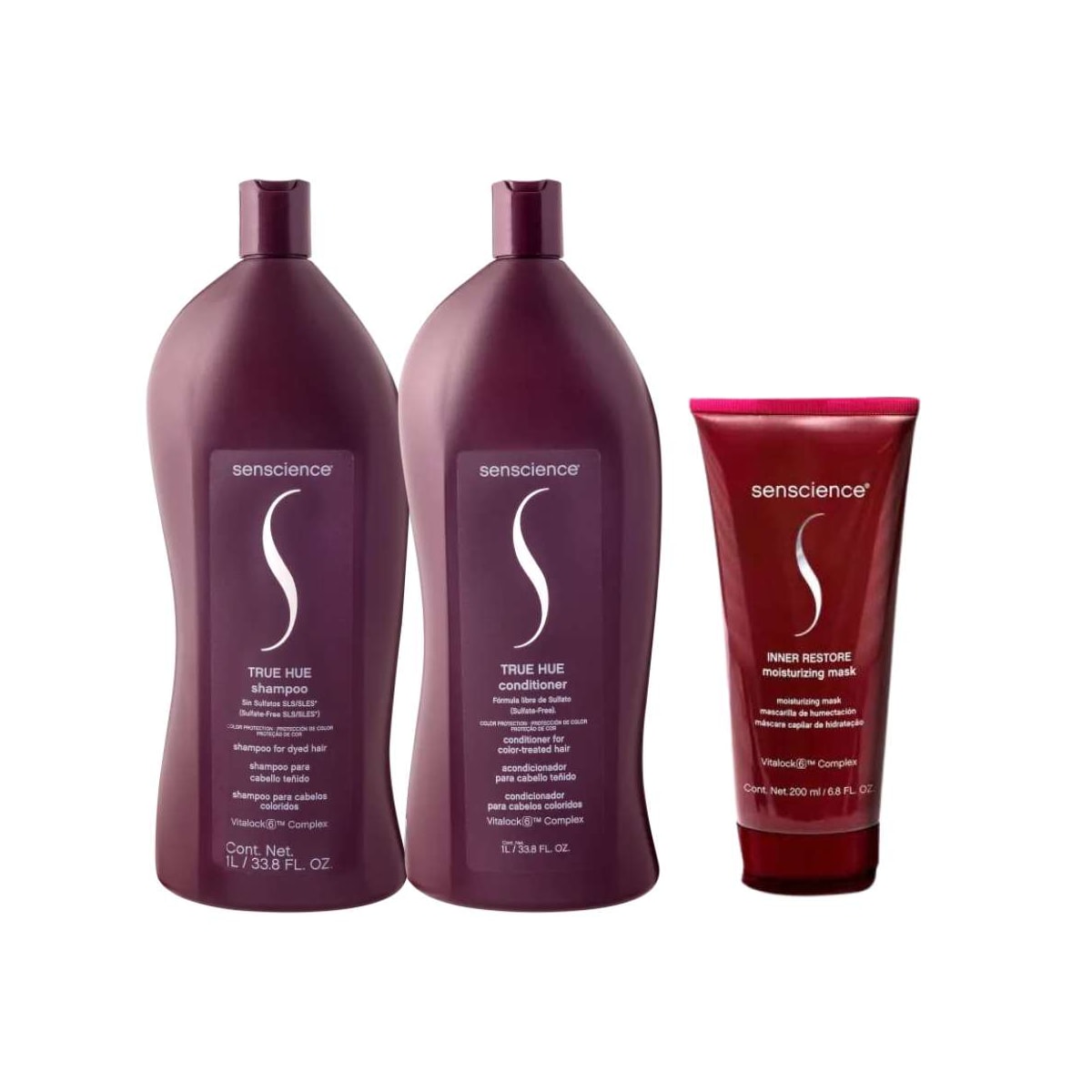 Kit Senscience True Hue Shampoo + Condicionador 1 Litro + Máscara Inner Restore 200 ml Kit Senscience True Hue Shampoo + Condicionador 1 Litro + Máscara Inner Restore 200 ml
