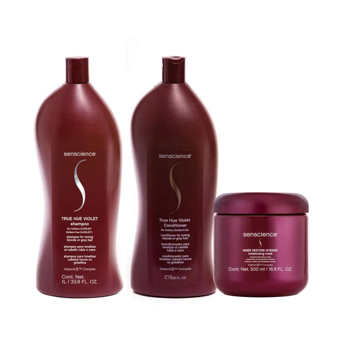Kit Senscience True Hue Violet Shampoo + Condicionador 1 Litro + Inner Hidratação 500 ml