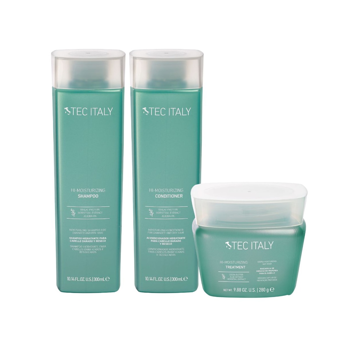 Kit Tec Italy Hi-Moisturizing Shampoo + Condicionador 300 ml + Máscara 280 g Kit Tec Italy Hi-Moisturizing Shampoo + Condicionador 300 ml + Máscara 280 g