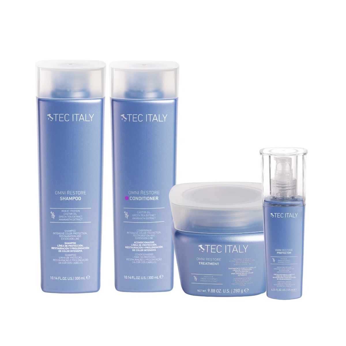 Kit Tec Italy Omni Restore Shampoo + Condicionador 300 ml + Máscara 280 g + Leave-in 125 ml Kit Tec Italy Omni Restore Shampoo + Condicionador 300 ml + Máscara 280 g + Leave-in 125 ml