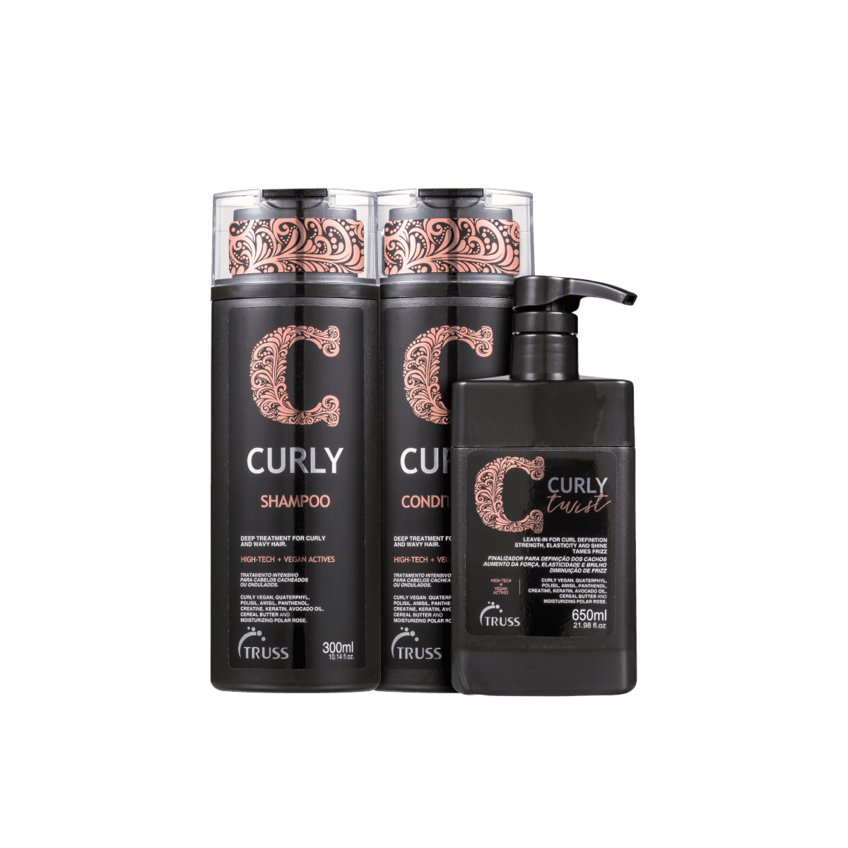 Kit Truss Curly Shampoo 300 ml + Condicionador 300 ml + Leave-in 650 ml Kit Truss Curly Shampoo 300 ml + Condicionador 300 ml + Leave-in 650 ml