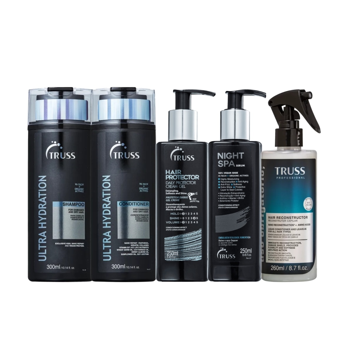 Kit Truss Hydration Night Spa Hair Protector 5 produtos