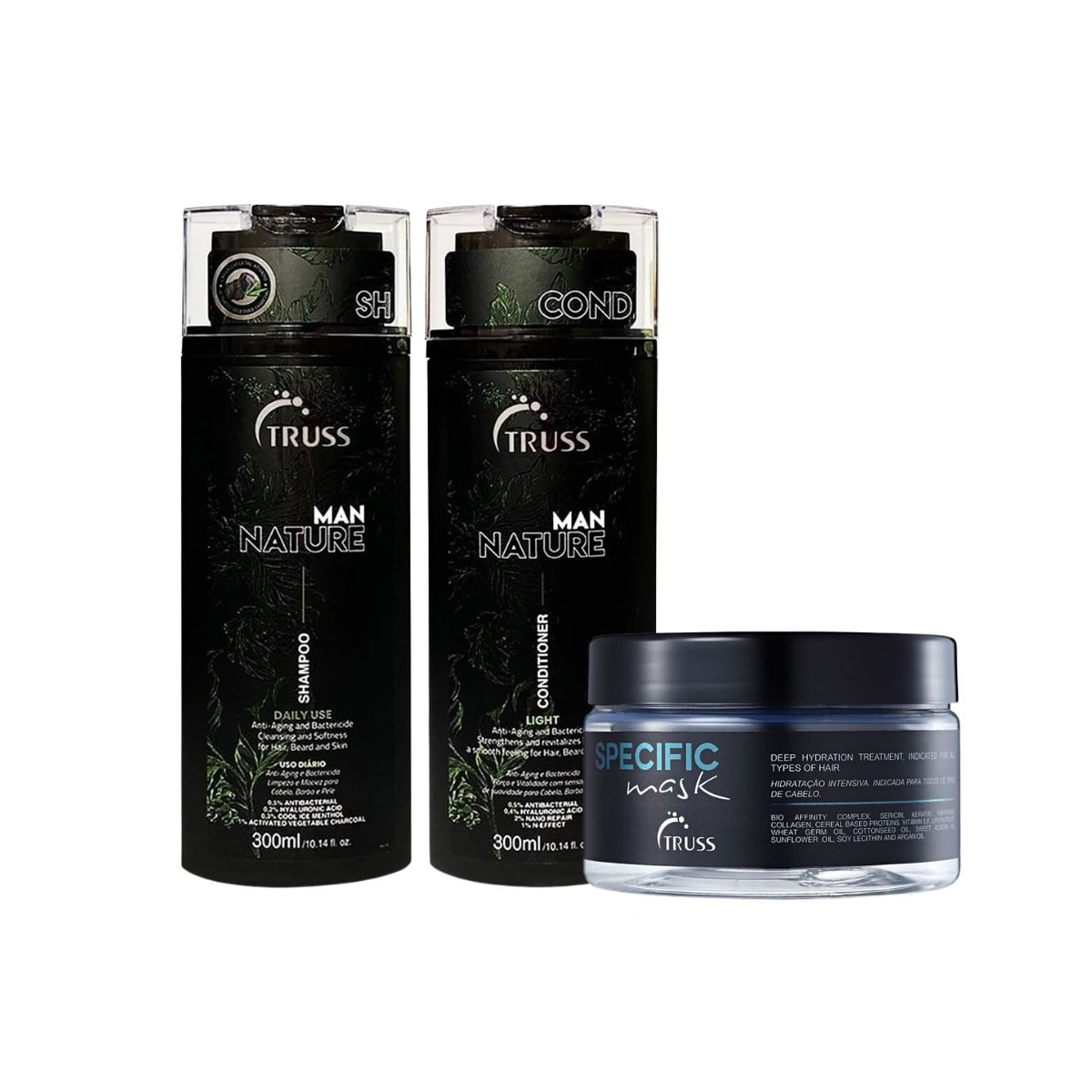Kit Truss Man Nature Shampoo 300 ml + Condicionador 300 ml + Specific 180 g