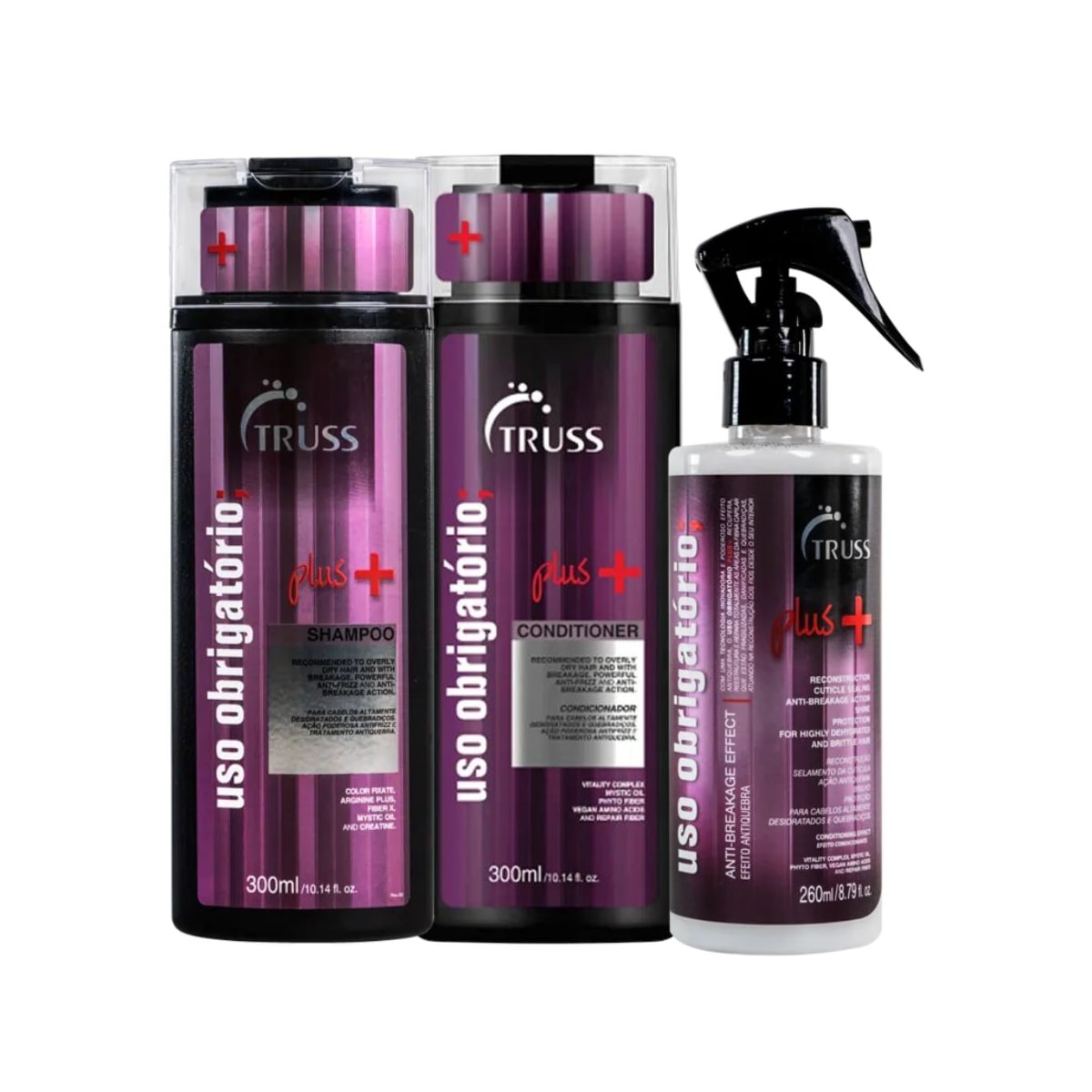 Kit Truss Uso Obrigatório Plus+ Shampoo + Condicionador 300 ml + Leave-in 260 ml Kit Truss Uso Obrigatório Plus+ Shampoo + Condicionador 300 ml + Leave-in 260 ml