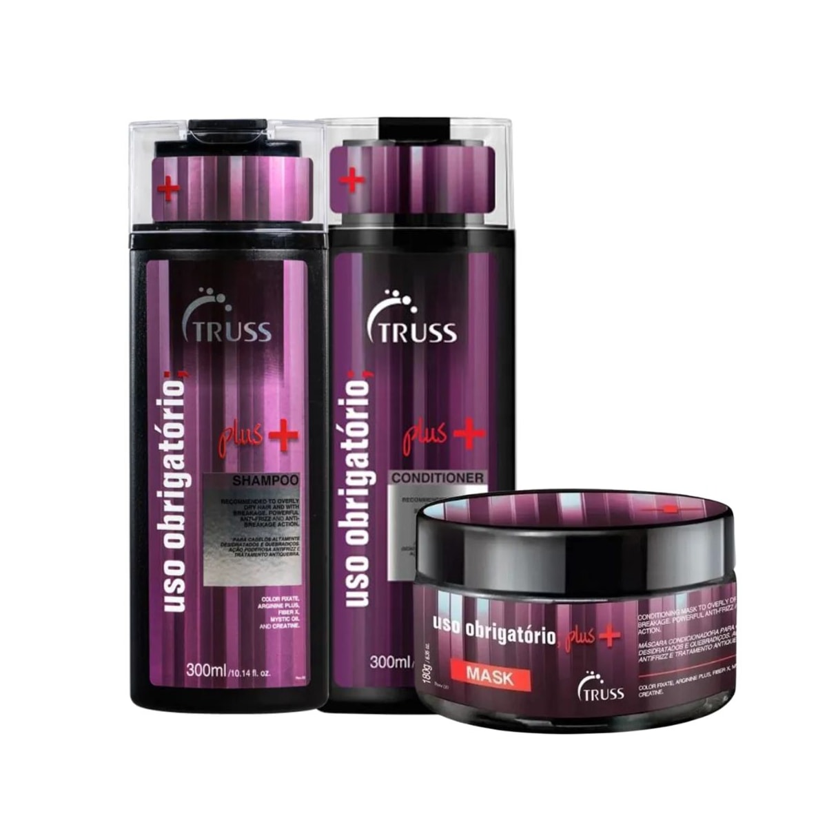 Kit Truss Uso Obrigatório Plus+ Shampoo + Condicionador 300 ml + Máscara 180 ml