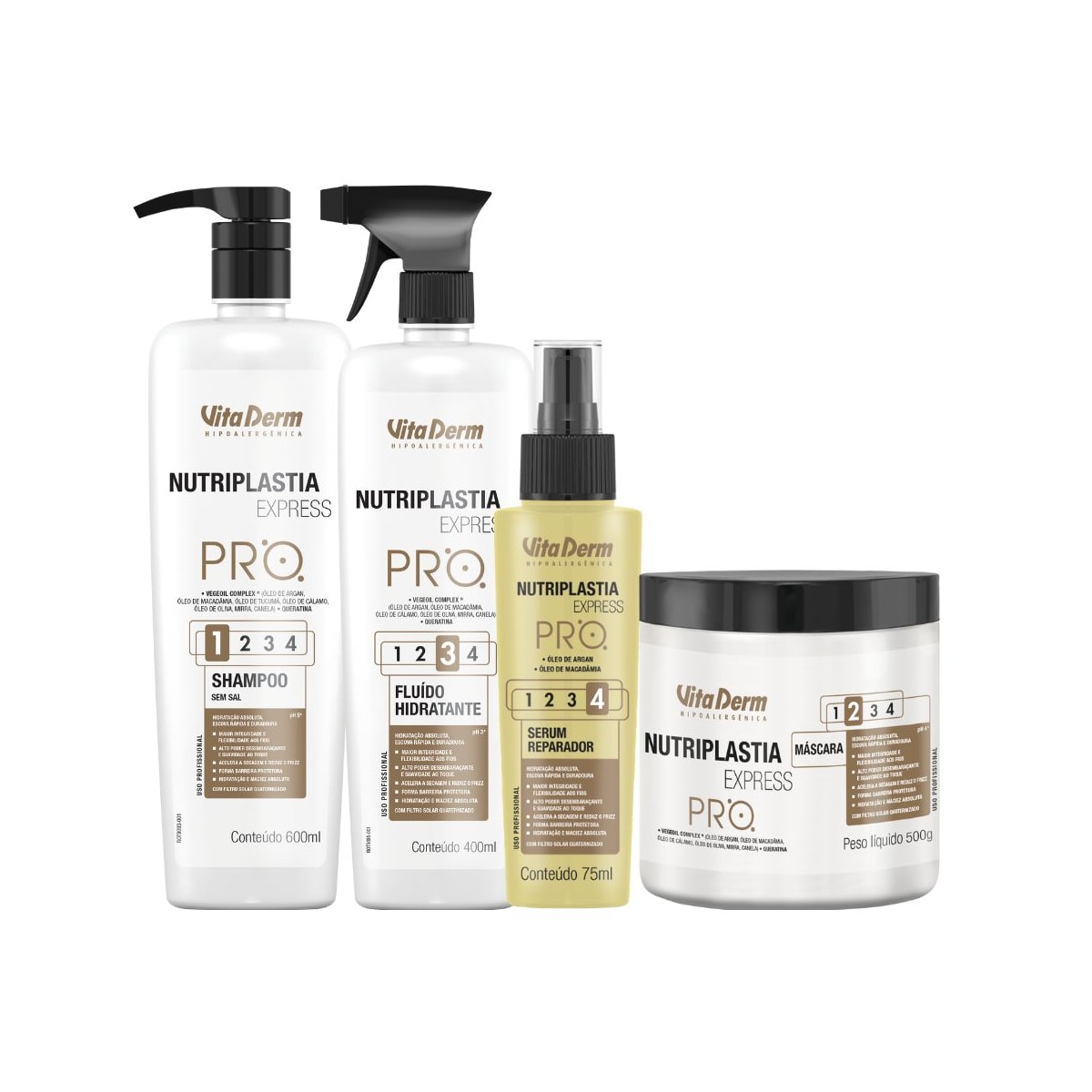 Kit Vita Derm Nutriplastia Express Pro (4 Produtos) Kit Vita Derm Nutriplastia Express Pro (4 Produtos)