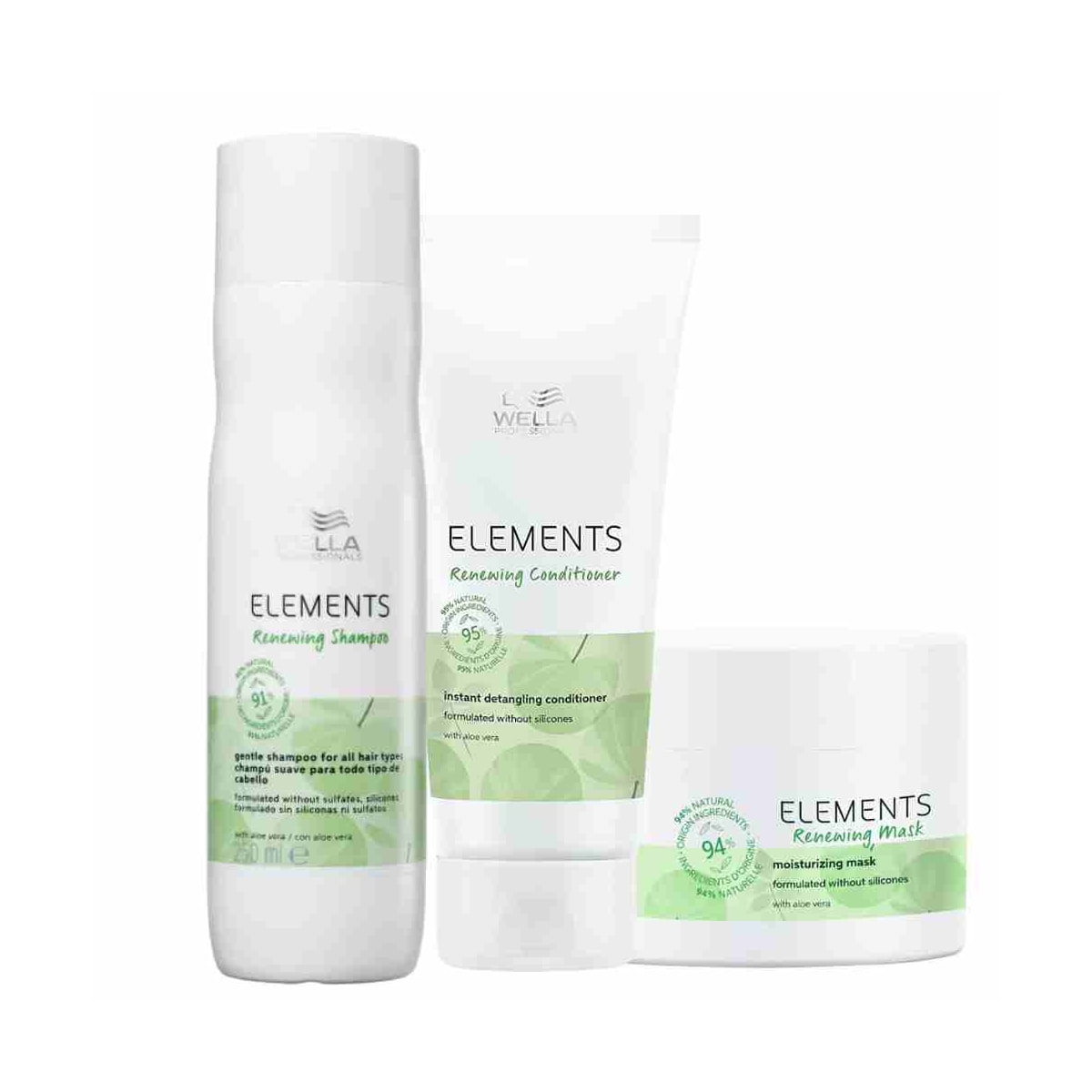 Kit Wella Elements Shampoo 250 ml + Condicionador 200 ml + Máscara 150 ml