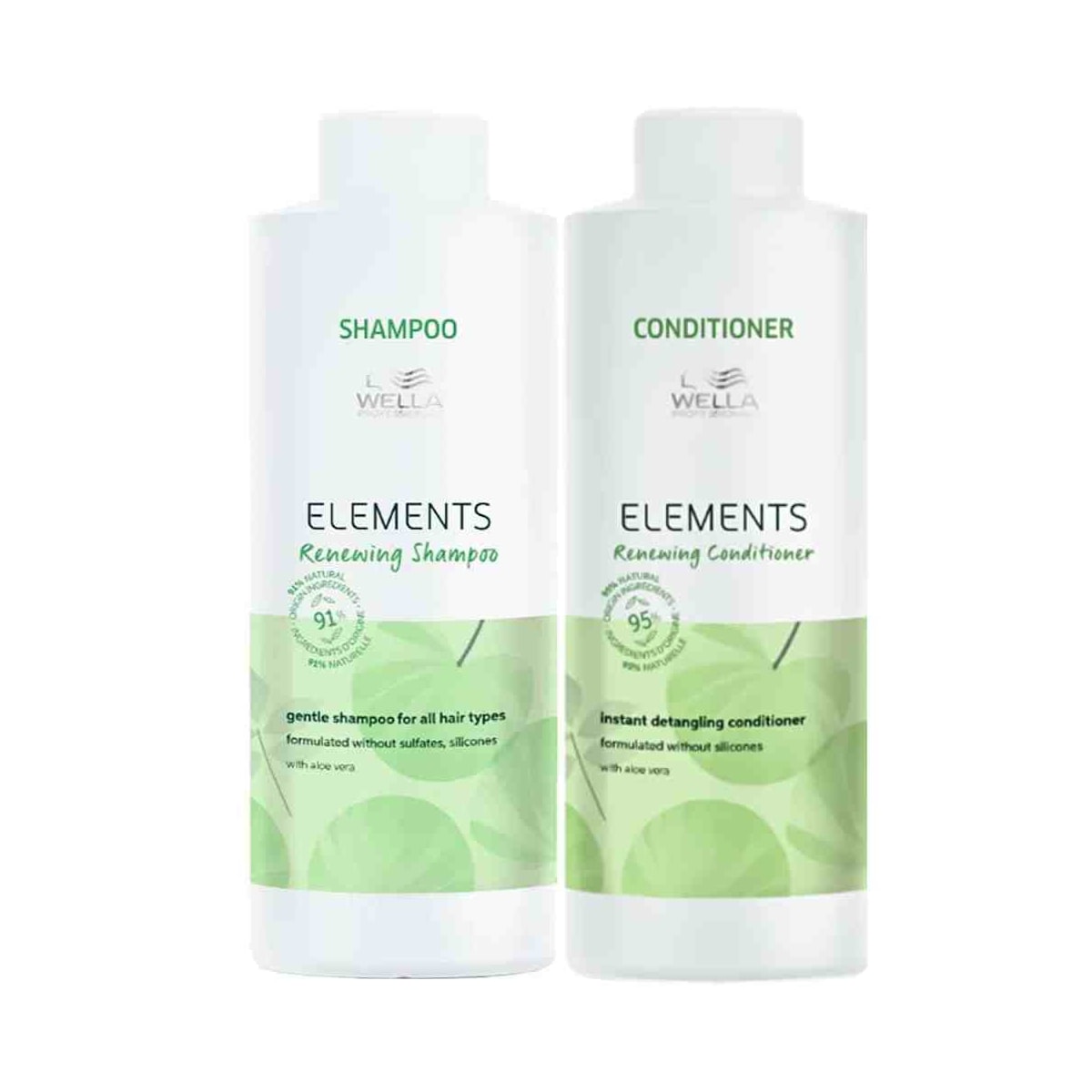 Kit Wella Elements Shampoo + Condicionador (2 x 1 Litro)