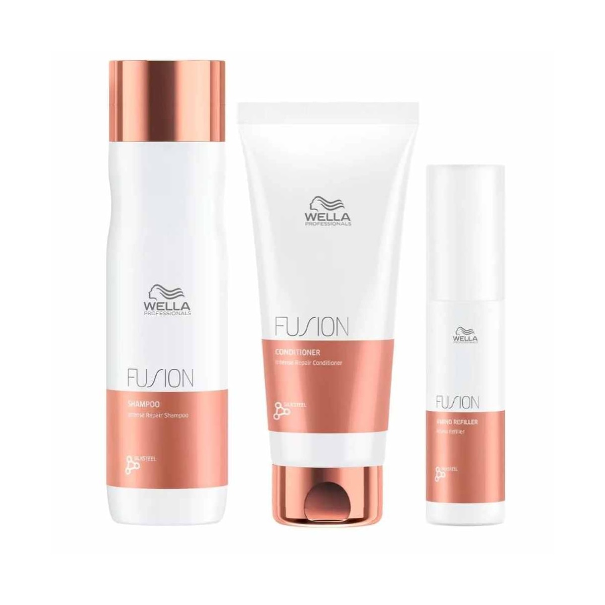 Kit Wella Fusion Shampoo 250 ml + Condicionador 200 ml + Reconstrutor 70 ml Kit Wella Fusion Shampoo 250 ml + Condicionador 200 ml + Reconstrutor 70 ml