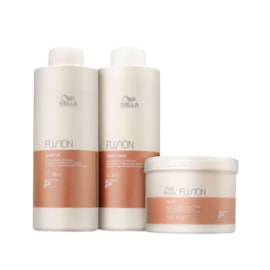 Kit Wella Fusion Shampoo + Condicionador 1 Litro + Máscara 500 ml