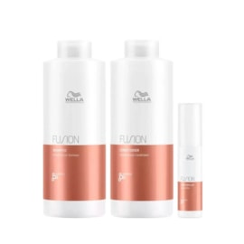 Kit Wella Fusion Shampoo + Condicionador 1 Litro + Reconstrutor 70 ml