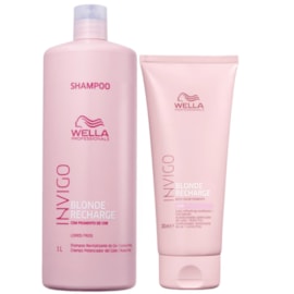 Kit Wella Invigo Blonde Recharge Shampoo 1 Litro + Condicionador 200 ml