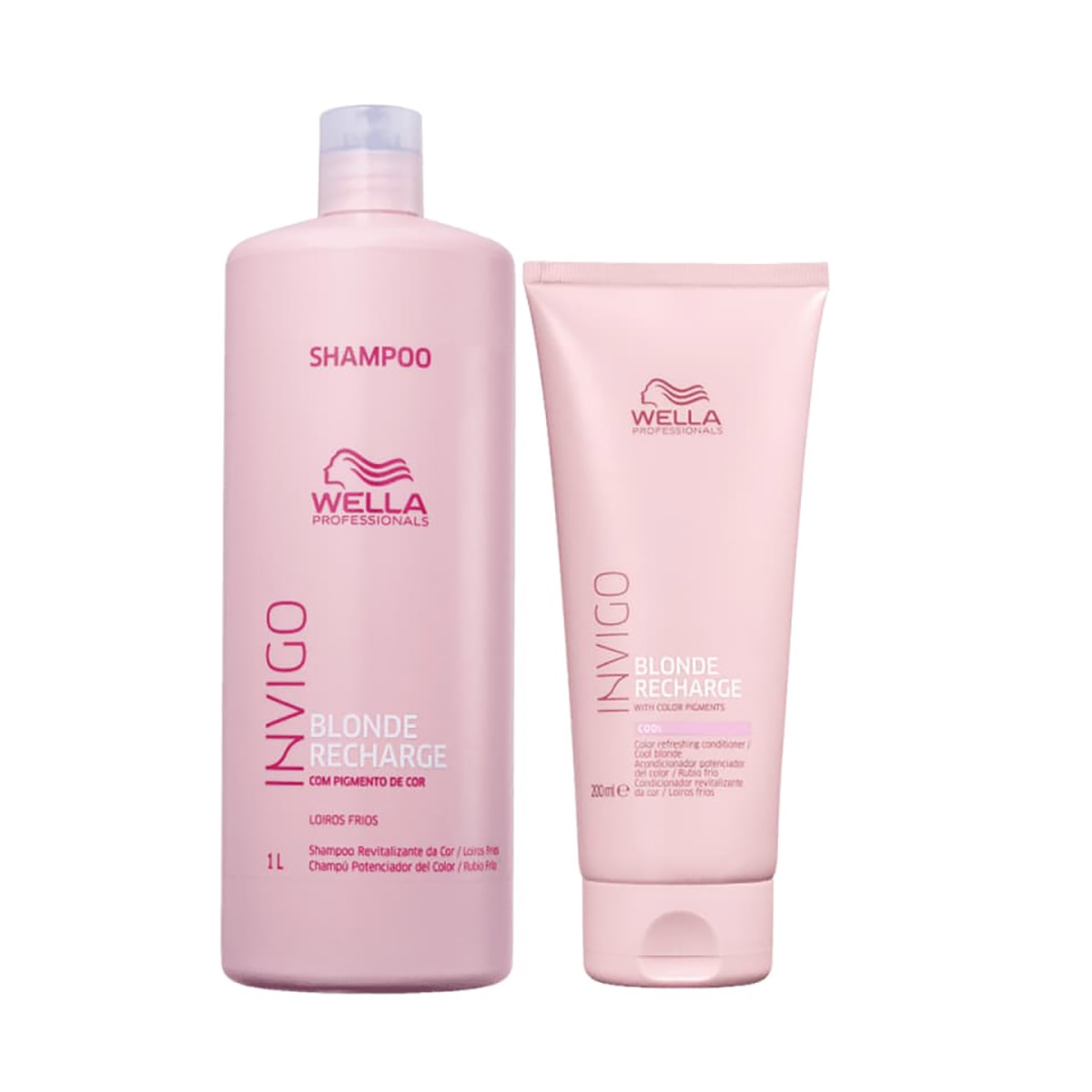 Kit Wella Invigo Blonde Recharge Shampoo 1 Litro + Condicionador 200 ml Kit Wella Invigo Blonde Recharge Shampoo 1 Litro + Condicionador 200 ml