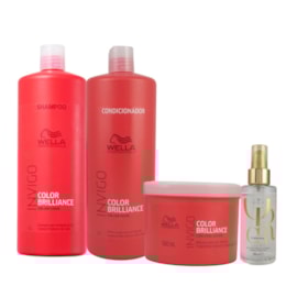 Kit Wella Invigo Color Brilliance e Oil Reflections light 100 ml Salão (4 Produtos)