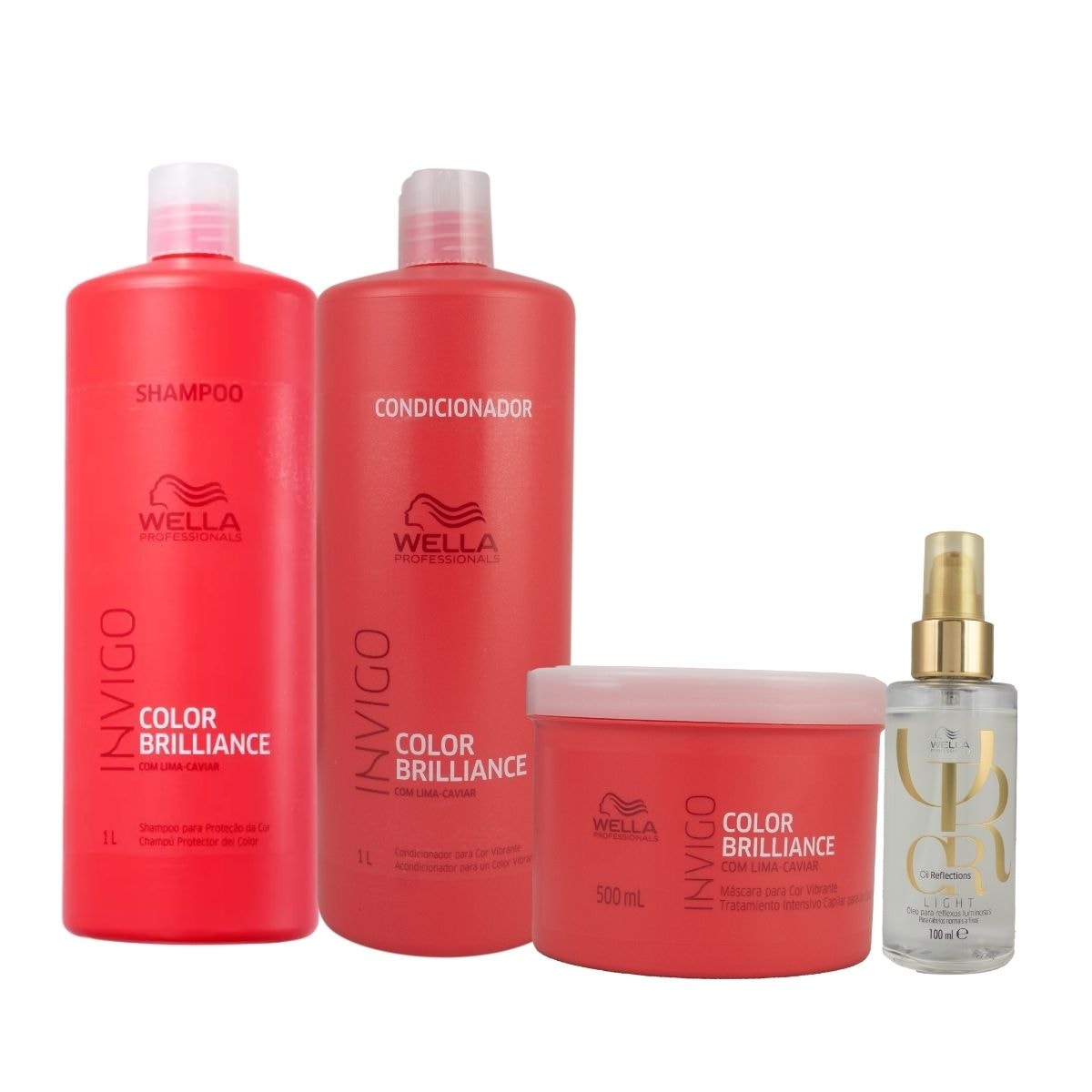 Kit Wella Invigo Color Brilliance e Oil Reflections light 100 ml Salão (4 Produtos) Kit Wella Invigo Color Brilliance e Oil Reflections light 100 ml Salão (4 Produtos)