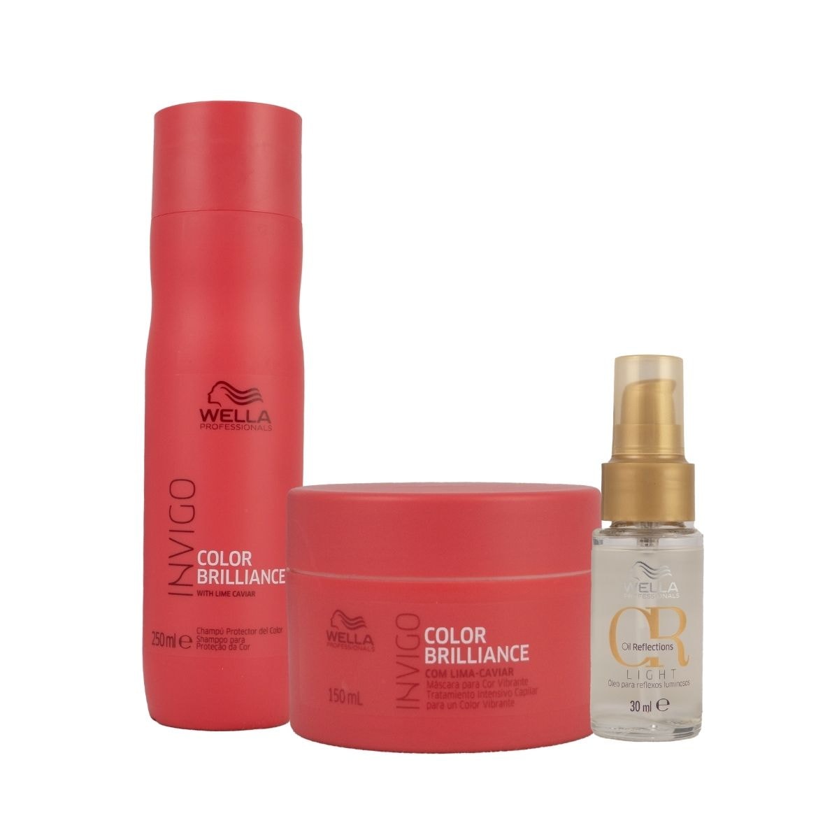 Kit Wella Invigo Color Brilliance e Oil Reflections light 30 ml (3 Produtos) Kit Wella Invigo Color Brilliance e Oil Reflections light 30 ml (3 Produtos)