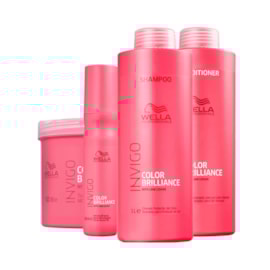Kit Wella Invigo Color Brilliance Shampoo + Condicionador 1 Litro + Máscara 500 ml + Leave 150 ml