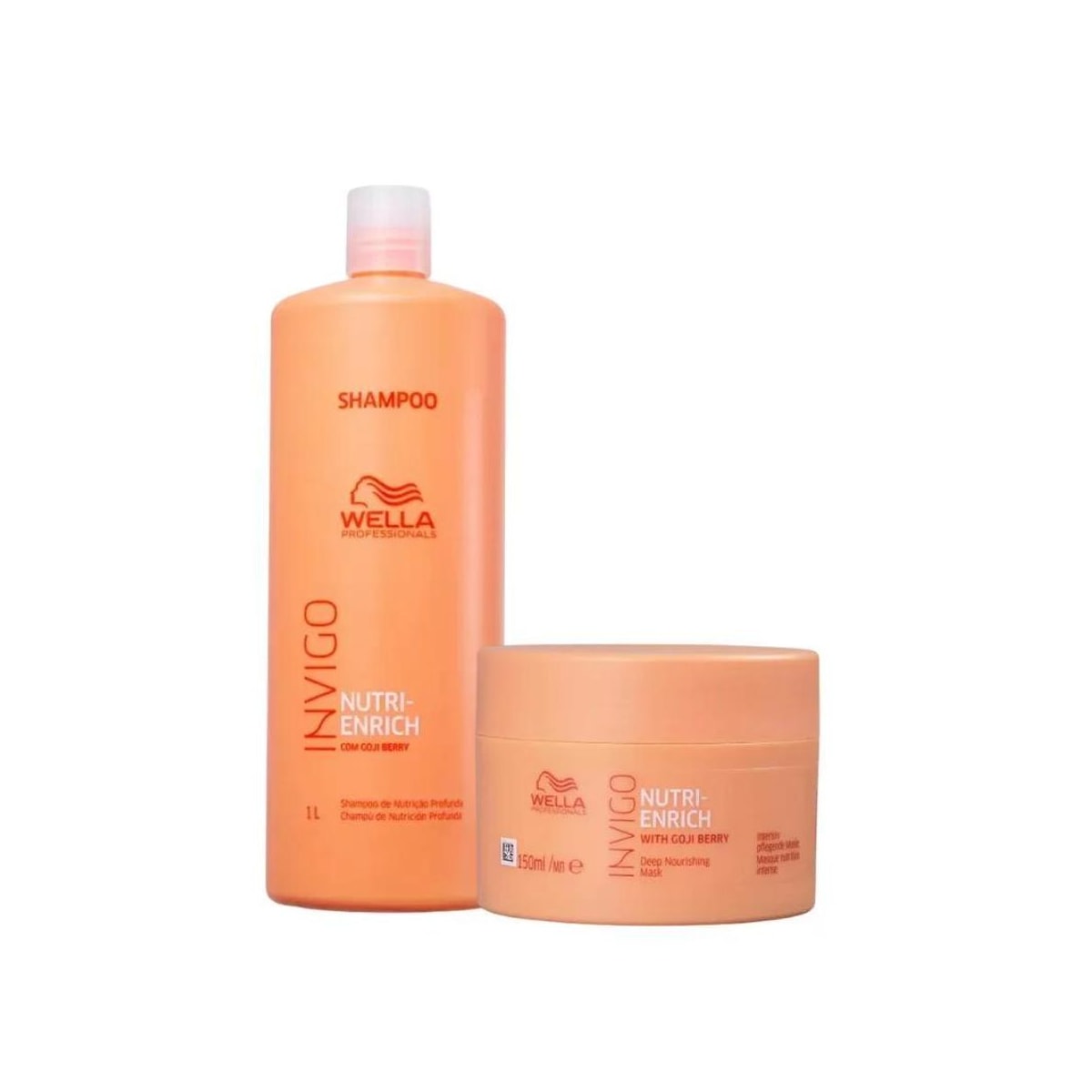 Kit Wella Invigo Nutri-Enrich Shampoo 1 Litro + Máscara 150 ml Kit Wella Invigo Nutri-Enrich Shampoo 1 Litro + Máscara 150 ml