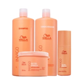 Kit Wella Invigo Nutri-Enrich Shampoo+Cond+Máscara+Leave-in