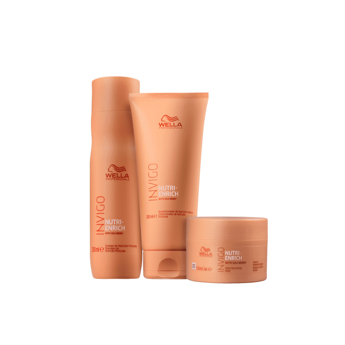 Kit Wella Nutri-Enrich Shampoo 250 ml + Condicionador 200 ml + Máscara 150 ml