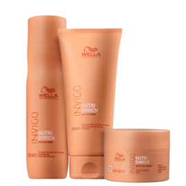Kit Wella Nutri-Enrich Shampoo 250 ml + Condicionador 200 ml + Máscara 150 ml