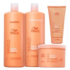 Kit Wella Nutri-Enrich Shampoo e Condicionador 1 Litro + Máscara 500 ml + Warm Express Mask 150 ml
