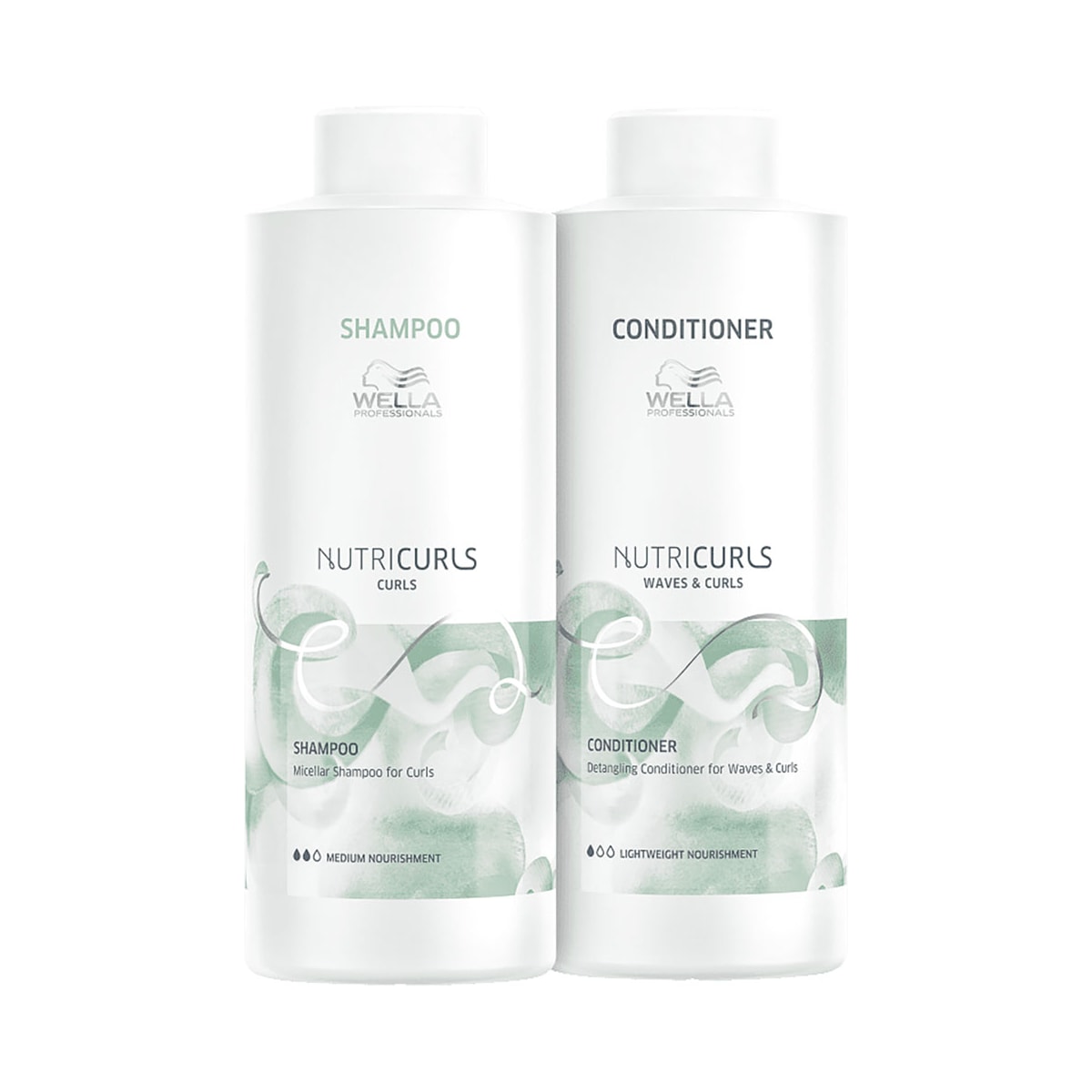 Kit Wella Nutricurls Salon Shampoo + Condicionador 1 Litro Kit Wella Nutricurls Salon Shampoo + Condicionador 1 Litro