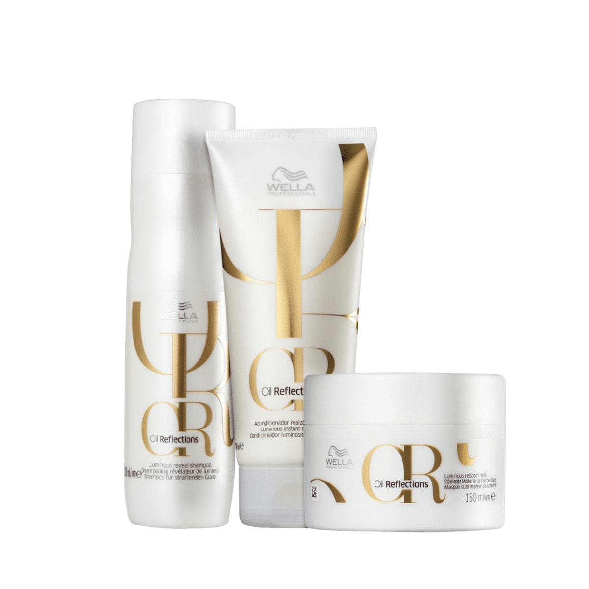 Kit Wella Oil Reflections Shampoo 250 ml + Condicionador 200 ml + Máscara 150 ml Kit Wella Oil Reflections Shampoo 250 ml + Condicionador 200 ml + Máscara 150 ml