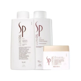Kit Wella SP Luxe Oil Keratin Shampoo 1 Litro + Condicionador 1 Litro + Máscara 400 ml