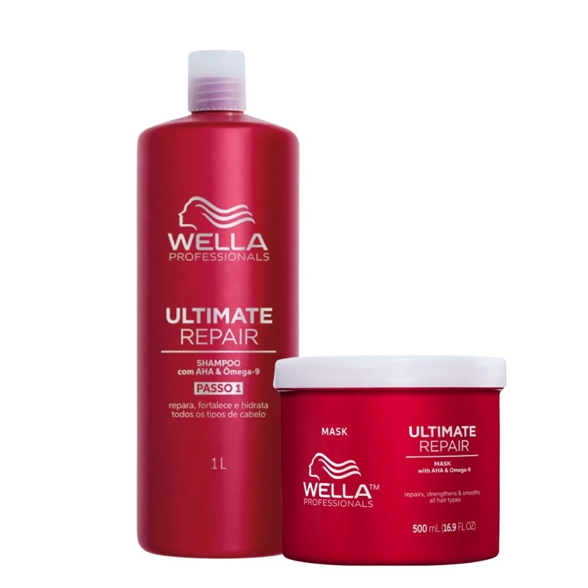 Kit Wella Ultimate Repair Shampoo 1 Litro e Máscara 500 ml