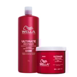 Kit Wella Ultimate Repair Shampoo 1 Litro e Máscara 500 ml