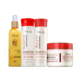 Kit Ykas 3 Minutos Completo + Ykas Botox Capilar Líquido Tratamento 250 ml