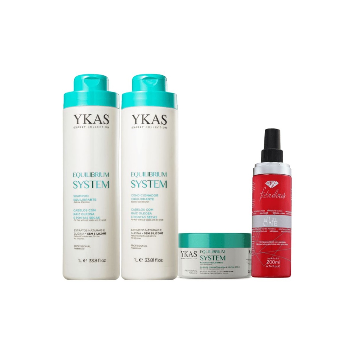 Kit Ykas Equilibrium System Grande Completo + Fabulous Hair All in One