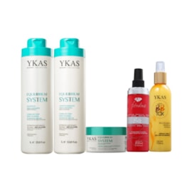 Kit Ykas Equilibrium System Grande Completo + Fabulous Hair All in One + Ykas BBtox Líquido