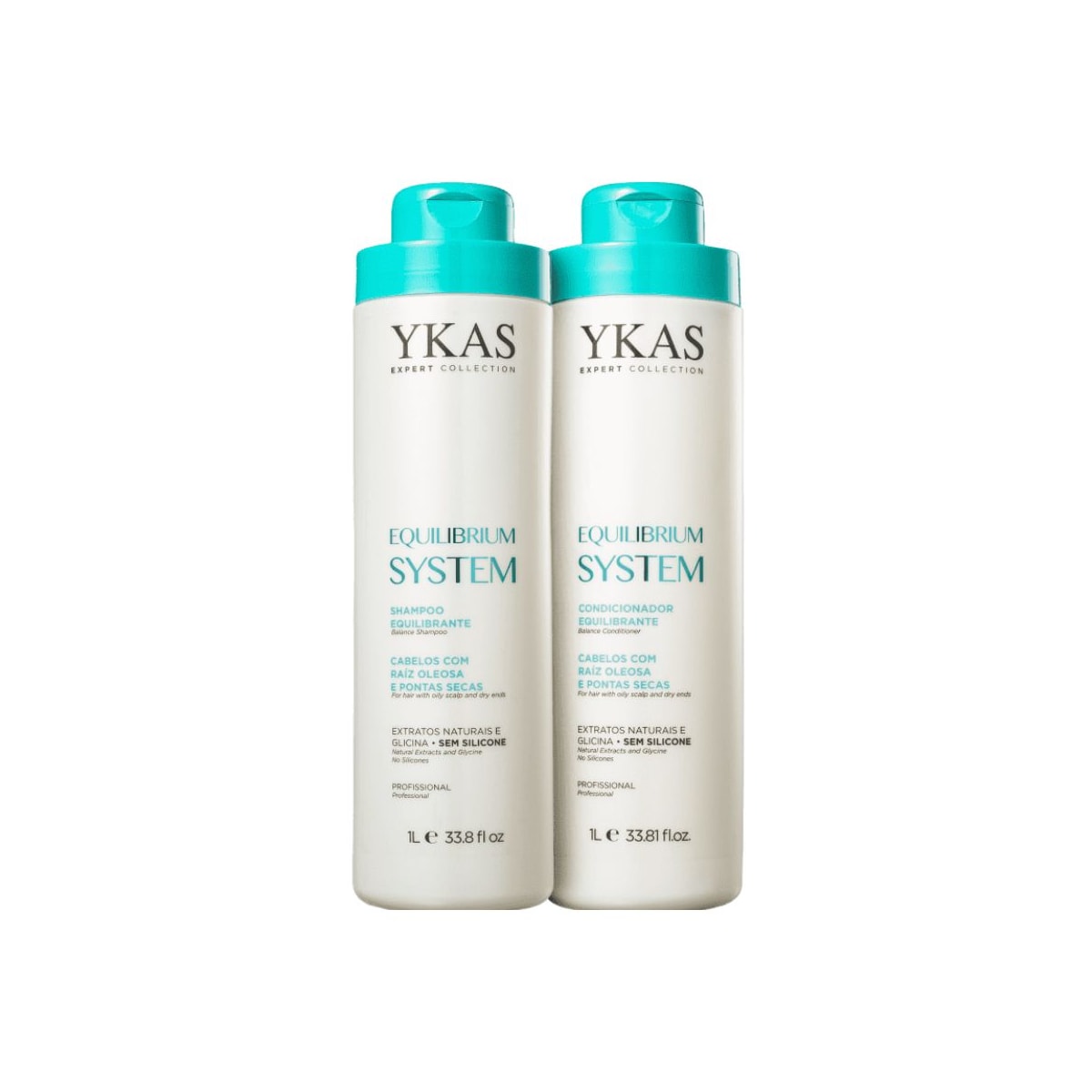 Kit Ykas Equilibrium System Shampoo + Condicionador 1 Litro Kit Ykas Equilibrium System Shampoo + Condicionador 1 Litro