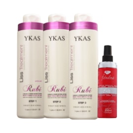 Kit Ykas Escova Progressiva Rubi (3 x 1 Litro) + Ykas Fabulous All In One