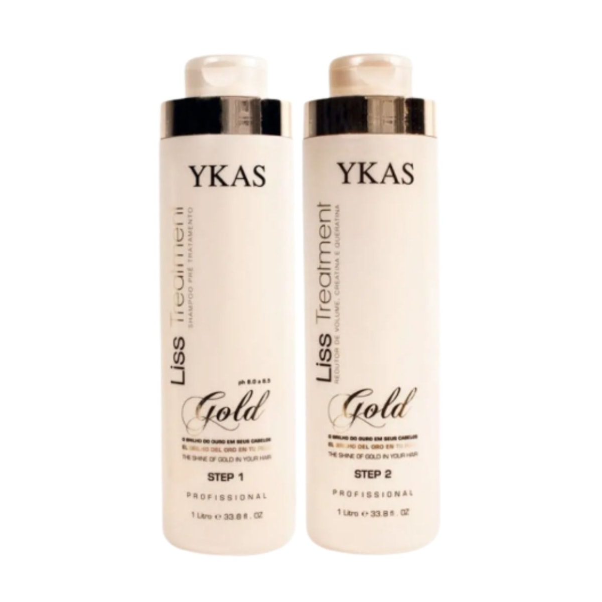 Kit Ykas Gold Escova Progressiva Ouro (2 x 1 Litro) Kit Ykas Gold Escova Progressiva Ouro (2 x 1 Litro)