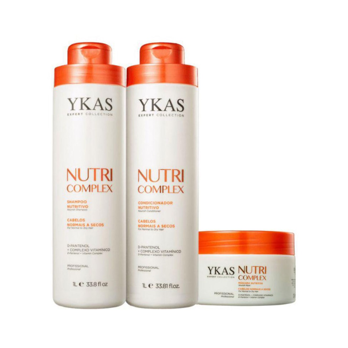 Kit Ykas Nutri Complex Shampoo + Condicionador 1 Litro + Máscara 250 g Kit Ykas Nutri Complex Shampoo + Condicionador 1 Litro + Máscara 250 g