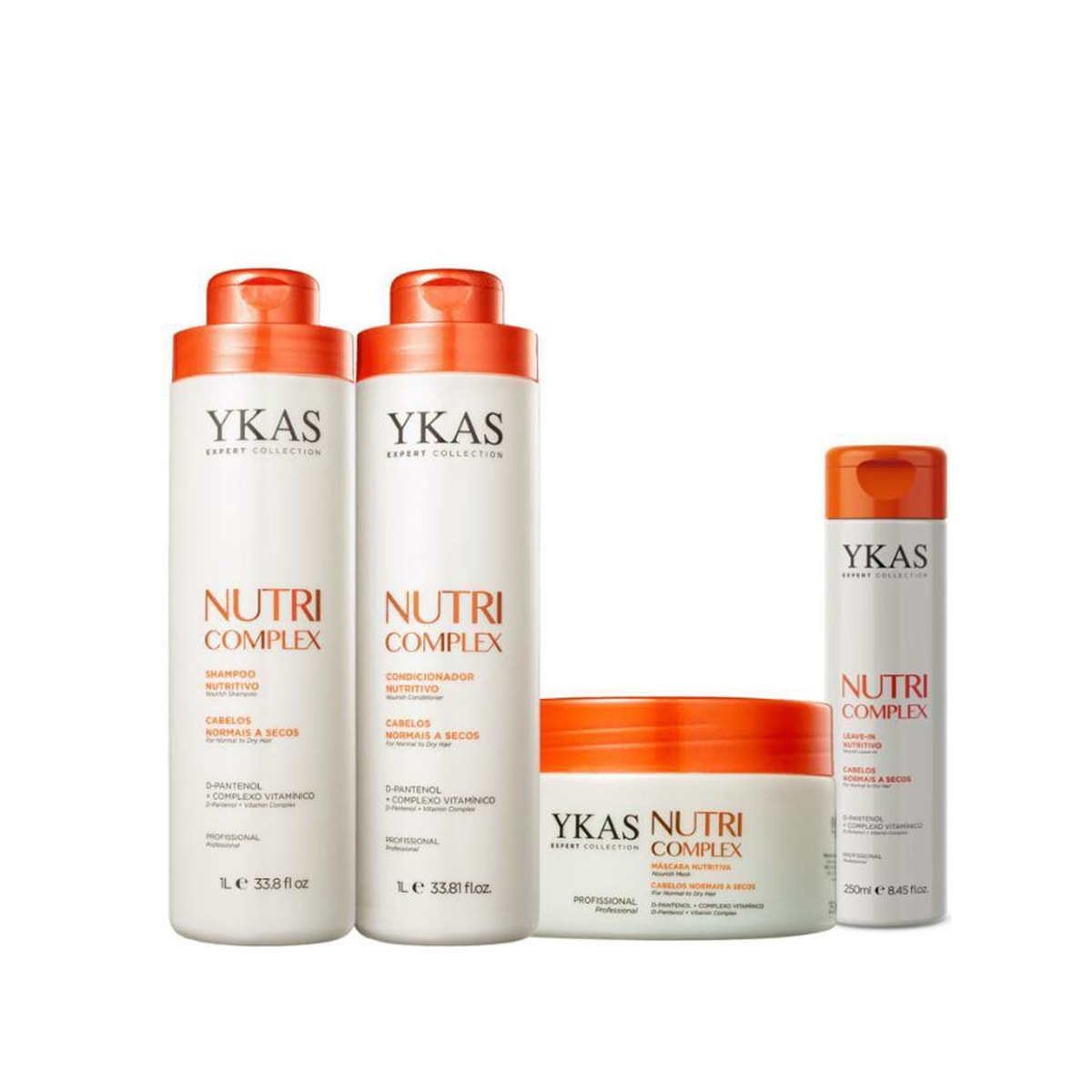 Kit Ykas Nutri Complex Shampoo + Condicionador 1 Litro + Máscara 250 g + Leave-in 250 g