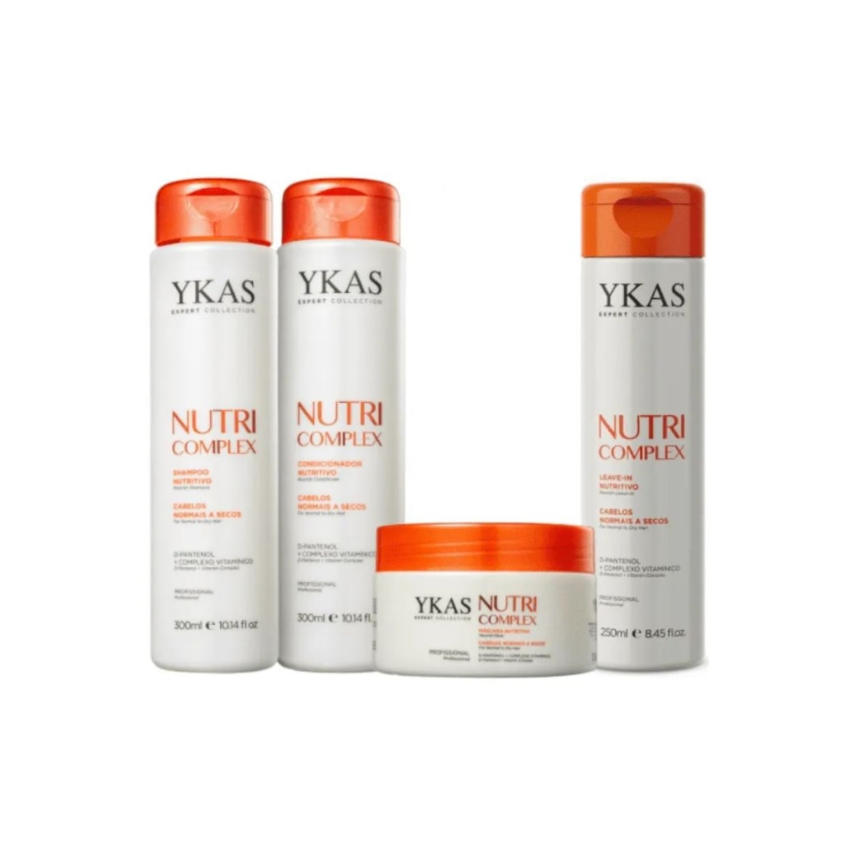 Kit Ykas Nutri Complex Shampoo + Condicionador 300 ml + Máscara 250 g + Leave-in 250 g Kit Ykas Nutri Complex Shampoo + Condicionador 300 ml + Máscara 250 g + Leave-in 250 g