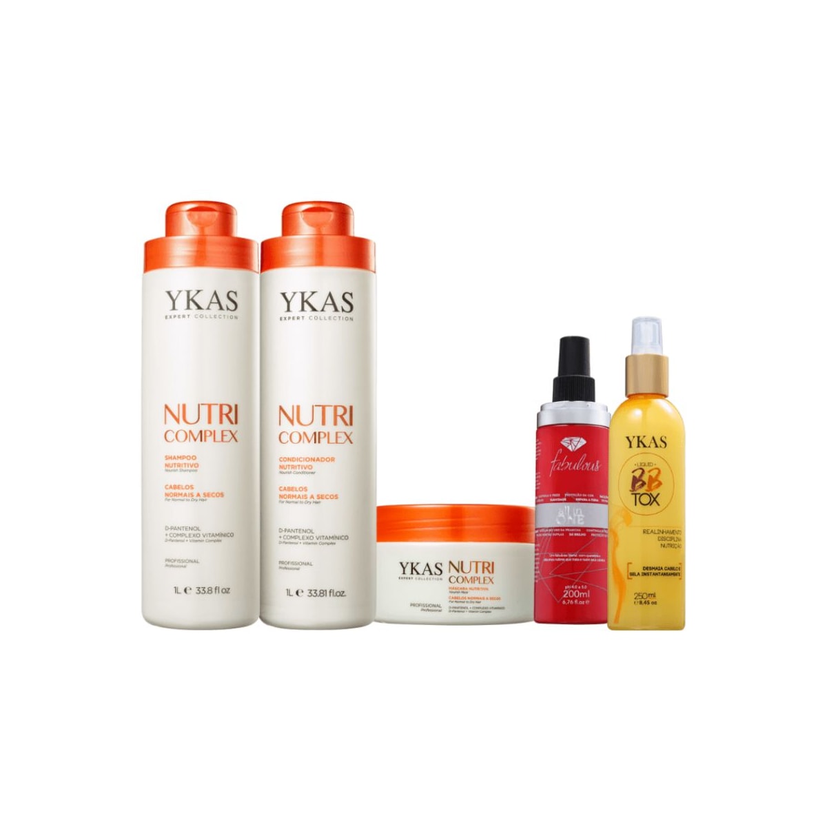 Kit Ykas Nutri Complex Trio Grande + Fabulous All In One + Botox Capilar Líquido