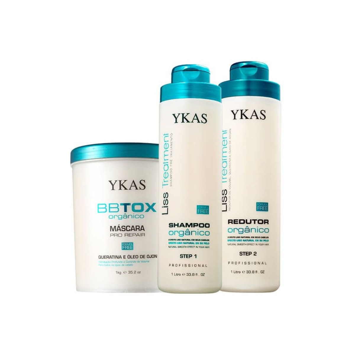 Kit Ykas Orgânico Formol Free ( 2 x 1 Litro ) + Máscara 1 Kg