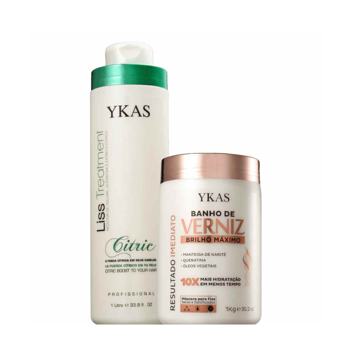 Kit Ykas Progressiva Citric 1 Litro + Verniz 1 Kg