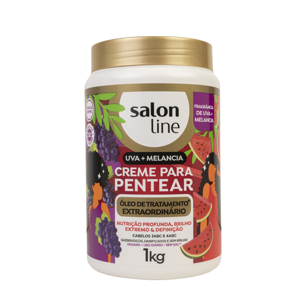 Leave-in Salon Line Uva + Melancia Creme Para Pentear 1 Litro Leave-in Salon Line Uva + Melancia Creme Para Pentear 1 Litro