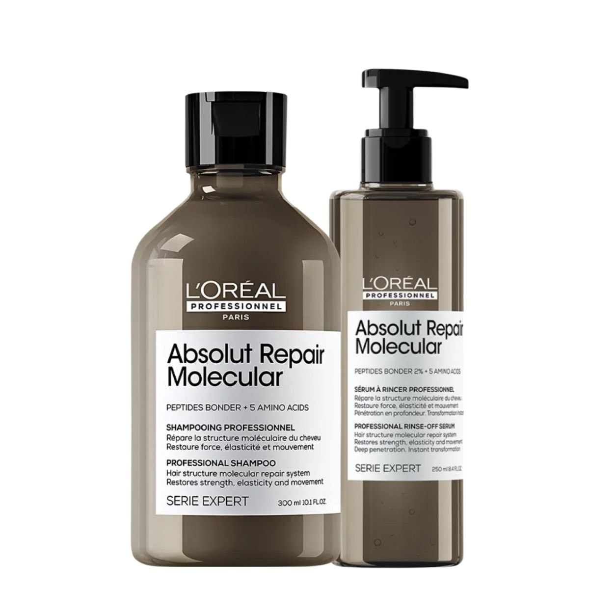 LOréal Professionnel Absolut Repair Molecular Kit Shampoo 300ml e Sérum Capilar 250ml LOréal Professionnel Absolut Repair Molecular Kit Shampoo 300ml e Sérum Capilar 250ml