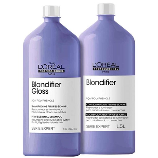 L'Oréal Professionnel Blondifier Gloss Shampoo + Condicionador 1,5L