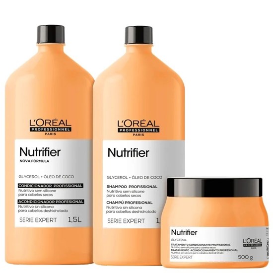 L'Oréal Professionnel Nutrifier Shampoo + Condicionador 1,5L + Máscara 500g