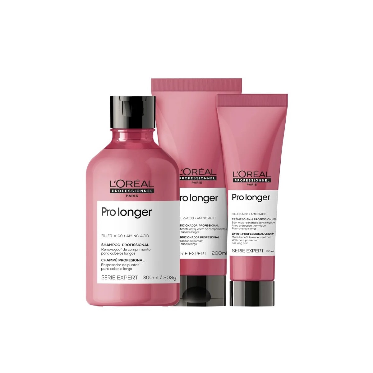 L'Oréal Professionnel Pro Longer Shampoo 300ml + Condicionador 200ml + Leave-in 150ml L'Oréal Professionnel Pro Longer Shampoo 300ml + Condicionador 200ml + Leave-in 150ml