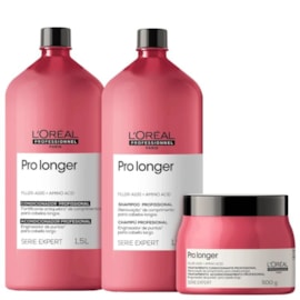 L'Oréal Professionnel Pro Longer Shampoo + Condicionador 1,5L + Máscara 500g L'Oréal Professionnel Pro Longer Shampoo + Condicionador 1,5L + Máscara 500g